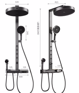 BTH <span class=keywords><strong>Douche</strong></span> thermostatique murale moderne en laiton à poignée unique avec <span class=keywords><strong>barre</strong></span> coulissante, finition chrome poli, jet 3 fonctions - Product Image 6