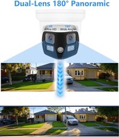 4K 8MP 180 derajat IP66 deteksi tubuh manusia lensa ganda lampu ganda Audio CCTV keamanan peluru jaringan IP kamera panorama