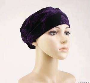 Soft gold velvet solid color eco-friendly breathable all-season warm women's <b>hat</b> - Product Image 1