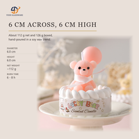 Bougie en cire de soja en forme d'ours, directement de l'usine, avec ruban décoratif pour gâteau d'anniversaire et décoration de fête