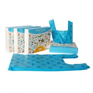Sacs à couches à fermeture facile, personnalisables en usine, sacs poubelles pour couches de bébé ou d'animaux, sacs à excréments avec poignées pour chats et chiens - Product Image 2