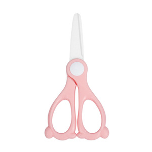 Baby Food Scissors Ceramic Pink Straight Head Portable For 0-12 Months Home Use - Product Image 2