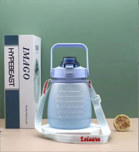 Ventes chaudes tasse en plastique deux couleurs gros ventre couleur Spray dégradé couleur paille tasse en plastique Sports de plein air bouilloire 1200ml - Product Image 5