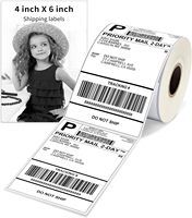 Gulungan Label Termal 4*6 Inci, Stiker Label Pengiriman Persegi, Kertas Label untuk Digunakan dengan Printer Label Pengiriman, Tersedia