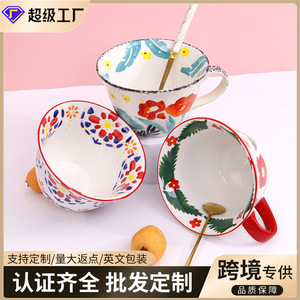 Wholesale creative coffee mugs, cute hand-painted ceramic mugs for home use, perfect as a souvenir or gift. - Product Image 3