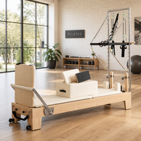 Machine de Pilates Reformer en Bois d'Érable, Fournisseur d'Usine, Logo et Couleur Personnalisables Gratuits, Demi-Trapèze, Tour de Pilates Reformer