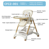 Chaise haute bébé multifonction réglable et amovible pour l'alimentation, vente en gros d'usine Clafbebe