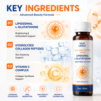 Complément alimentaire liquide oral de beauté quotidienne au glutathion liposomal avancé et au collagène pour un teint éclatant et une meilleure élasticité de la peau