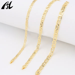 Moda Jóias Classic Mariner Rod Link Correntes Banhado Em 14K Gold Brass Based Men's bracelete - Product Image 3