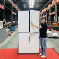 Archivadores de Acero Personalizables de Cuatro Puertas con Puertas de Vidrio, Almacenamiento Ajustable para Oficina, Hotel, Escuela