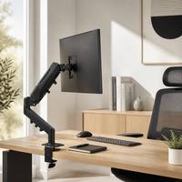 Support de moniteur couleur à bras unique en fer, réglable en hauteur et entièrement articulé, pour studio et espace de travail - Prix de gros