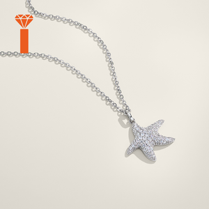 Nuevo Collar con Colgante de Girasol de Diez Pétalos, con un <span class=keywords><strong>Solitario</strong></span> Central Grande Rodeado por un Halo Floral de Pera, con Moissanita y Oro de 18K - Product Image 2