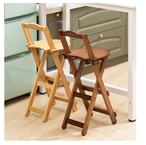 Taburetes altos de bambú para Bar y bar, sillas con respaldo, taburetes redondos plegables - Product Image 4