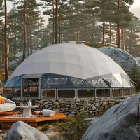 Tente d'extérieur moderne et luxueuse en PVC, en forme de dôme, modulaire, résistante aux UV, ignifuge M2/B1, durée de vie de 10 ans