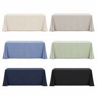 Nappe rectangulaire haut de gamme en faux lin, taille et couleur personnalisées, nappe commerciale pour hôtel, banquet, fourniture en gros