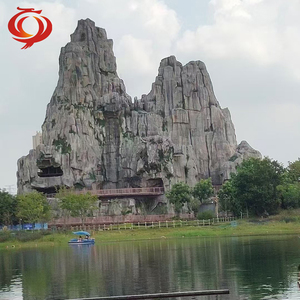 Parque de atracciones de paisajismo de rocas artificiales GRC, piedra de rocalla de resina Artificial, escénicas de rocas esculpidas para parques temáticos - Product Image 3