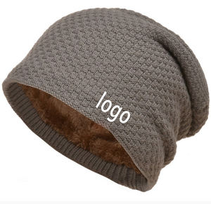 Nouveau unisexe lettre Beanie chapeau loisirs ajouter fourrure doublé chapeaux d'hiver pour hommes femmes garder au chaud tricot chapeau mode solide Ski <span class=keywords><strong>Bonnet</strong></span> casquette - Product Image 2