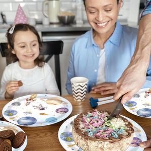 Ensemble de vaisselle sur le thème de l'espace, du ciel étoilé et des astronautes, pour la première balade autour du <span class=keywords><strong>Soleil</strong></span>, décorations de fête d'anniversaire sur le thème des planètes et des astronautes - Product Image 5