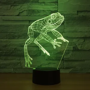 FOrFrog – lampe LED 3D alimentée par USB, interrupteur tactile coloré, veilleuse 3D, lampe de bureau, lampe de Table, lumière de sommeil pour bébé