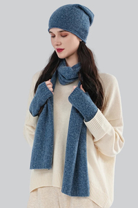 Ensemble écharpe, bonnet et gants en cachemire 100% <span class=keywords><strong>ultra</strong></span>-doux pour femmes - Product Image 4