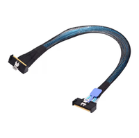 Câble interne de serveur MCIO 8i PCIe Gen5 32GTs SlimSAS SFF-8654 avec gaine tressée pour GPU NVMe SSD
