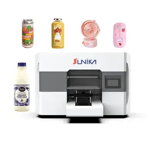 Sunika, venta al por mayor, tela de impresión multicolor Industrial, impresora de etiquetas de cristal UV Digital de 300mm con cabezal de impresión Epson I3200