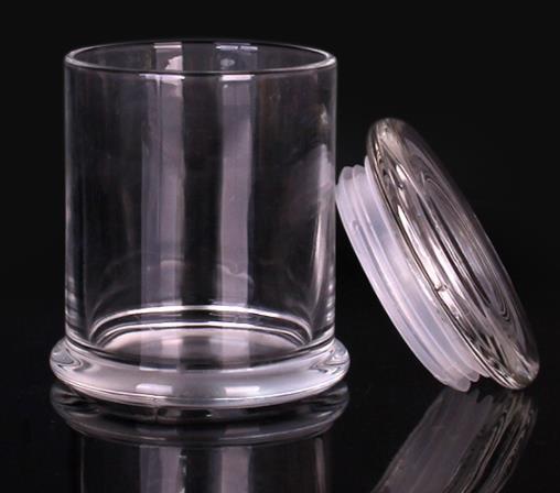 2oz 7oz 12oz Home decor glass jar empty clear  glass candle jars with lid