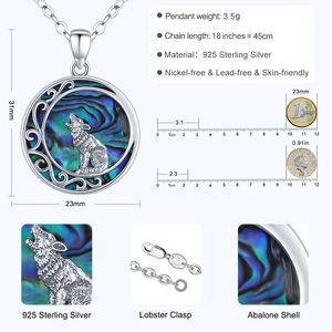 Changda Grosir Hewan Antik Viking <span class=keywords><strong>Celtic</strong></span> Irlandia Simpul <span class=keywords><strong>Celtic</strong></span> Bulan Sabit 925 Perak Murni Serigala Liontin Kalung - Product Image 4