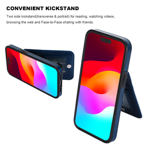 Étui en cuir pour téléphone portable pour iPhone15 14 13 12 <span class=keywords><strong>11</strong></span> Étui en cuir pour béquille fentes pour cartes Flip <span class=keywords><strong>Folio</strong></span> pour <span class=keywords><strong>iPhone</strong></span> 14 - Product Image 4