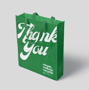 Sacs à provisions pliants réutilisables écologiques personnalisables fourre-tout à bandoulière non tissé avec logo personnalisé - Product Image 6