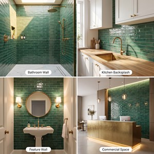 Piastrelle Moderne in Ceramica Porcellanata Lucida, Stile Francese, Smaltate a Mano, 50*200mm, per Cucina e Bagno, Antiscivolo e Antimacchia - Product Image 5