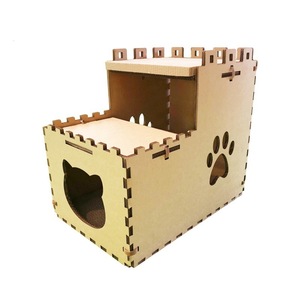 Château pour chat en carton ondulé imprimé sur mesure, design amovible, assemblage facile, tour de jeu <span class=keywords><strong>cathédrale</strong></span>, grattoir - Product Image 4