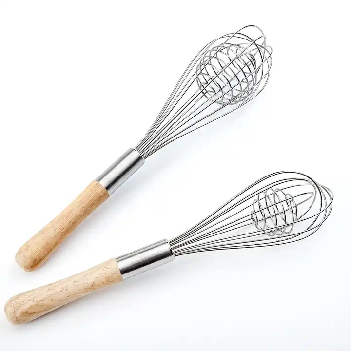  Silicone Whisk with Wood Handle,Balloon Whisk, Egg Beater,Egg  Whisks for Kitchen Cooking: Home & Kitchen