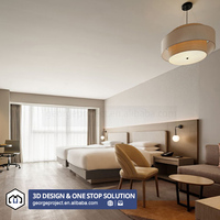 Projet d'hôtel Ensemble de meubles modernes et luxueux pour le hall d'un hôtel Canapé en métal léger Table et chaise pour restaurants Solution unique