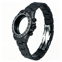 Geschmiedetes Carbon-Uhrengehäuse mit Armband, Chronograph-Uhrengehäuse-Set, Aftermarket-Uhrenzubehör, passend für Automatikwerk