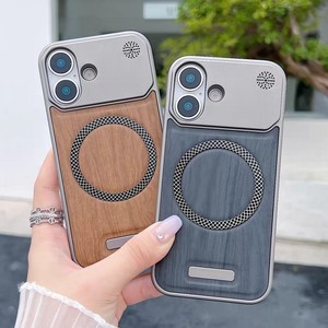 Custodia per iPhone 17 Pro Max - <span class=keywords><strong>Cover</strong></span> magnetica senza cornice con venature del legno per <span class=keywords><strong>Apple</strong></span> 16 15 14 13, anti-caduta e raffreddante <span class=keywords><strong>Air</strong></span> - Product Image 4