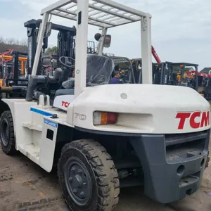 משומש TCM קומאטסו טויוטה FD70 7 טון מלגזה ידנית עם רכיבי ליבת מנוע דיזל-מנוע תיבת הילוכים מסעדות חוות ביתיות שימוש