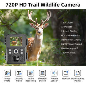 Caméra de chasse HD 720P directe d'usine, caméra de surveillance de la faune extérieure étanche avec vision nocturne IR, mini caméra piège à animaux - Product Image 2
