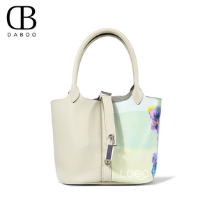 Impresión DE ARTE Nuevo diseño Swift Bolso de cubo de cuero genuino Logotipo personalizado Bolsos de mujer de marca original con caja - Product Image 1