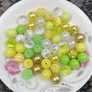 Cuentas acrílicas <span class=keywords><strong>de</strong></span> estilo mixto con estampado <span class=keywords><strong>de</strong></span> <span class=keywords><strong>princesa</strong></span> verde amarilla para hacer joyas, cuentas redondas <span class=keywords><strong>de</strong></span> <span class=keywords><strong>chicle</strong></span> <span class=keywords><strong>de</strong></span> 20mm para bolígrafos, venta al por mayor - Product Image 2