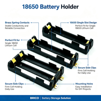 Support de batterie au lithium 18650 personnalisé en plastique ABS avec contacts à ressort en laiton pour batterie externe DIY, vélo électrique et stockage d'énergie