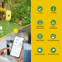Détecteur de température et d'humidité du sol intelligent Bluetooth étanche, contrôle par application, possibilité d'enregistrer les données