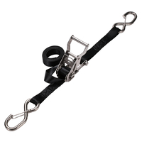 Correa de Amarre con Gancho de Bloqueo y Trinquete, Resistente a la Corrosión, Grado Marino, 27 mm, 800 kg, con Asa Ergonómica, para Fijar Moto Acuática