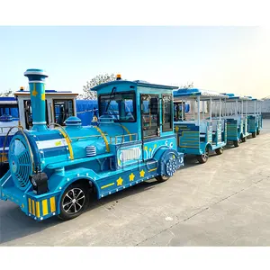 Cheap Price Funfair Attraction Outdoor Amusement Park Kids Adult Electric Diesel Road Sightseeing Tourist Trackless Train Rides