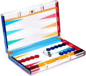 Многоцветный акриловый Игровой Набор для семьи, современный Блестящий Нарды