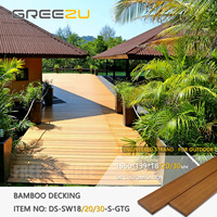 Planche de terrasse en bambou Cumaru tissée à brins modifiés thermiquement terrasse extérieure en bambou résistante aux fissures de café