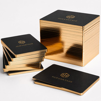 Impresión de Tarjetas de Visita Personalizadas, Metalizadas, con Bordes Dorados, Grabado, Esquinas Redondeadas, Cartulina Gruesa para Tarjetas de Agradecimiento