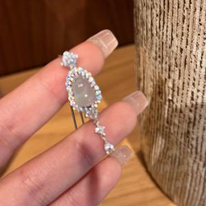 Colgante de Plata de Ley S925, Elegante, Estilo Chino Nuevo, Lujo Ligero, Brillante, Color Rojo Rosa, con Diamantes en Fila, Colgantes Finos, Dijes - Product Image 3