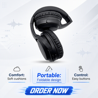 Casque sans fil pliable J&Y, circum-auriculaire, 5.4 HiFi, basses profondes, son surround, 30H d'autonomie, charge Type-C, téléphone, ordinateur portable, tablette