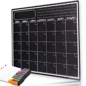 Fridge Magnet Message Dry Erase Calendar Magnetic Black White Board For Wall Refrigerator